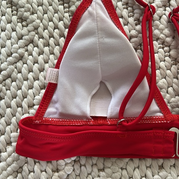 Red Triangle Bikini Set | Red Bikini Set | Red Bikini | Red String Bikini - Picture 4 of 9